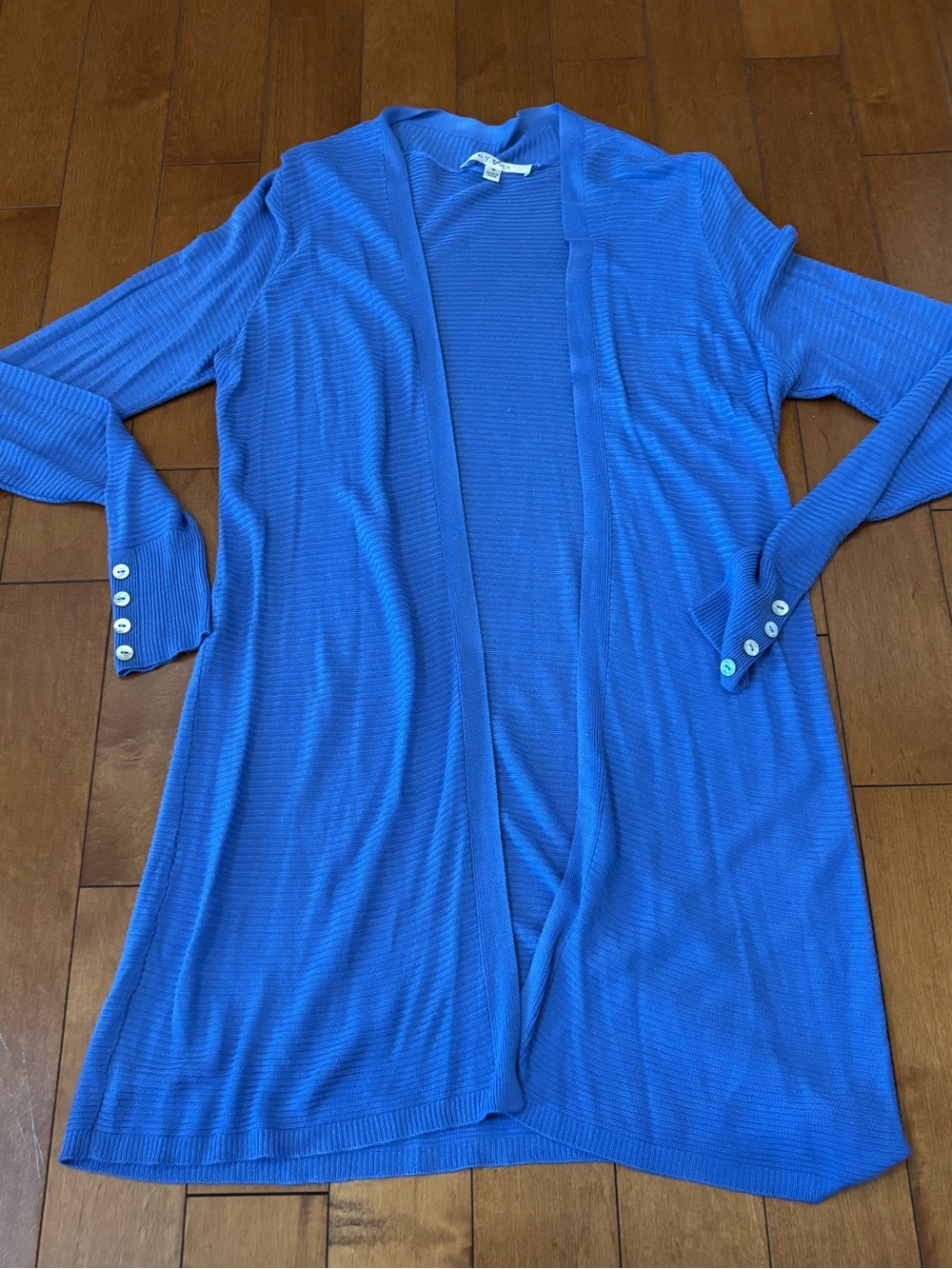 Cyrus Women’s Small Open-Front Periwinkle Blue Cardigan Light Weight Sweater